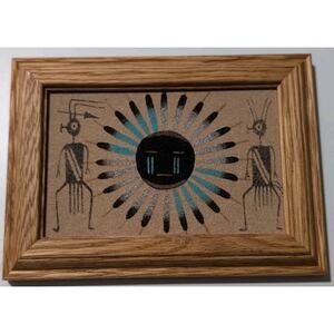 Vintage Navajo Native American Indian Art Sand Painting